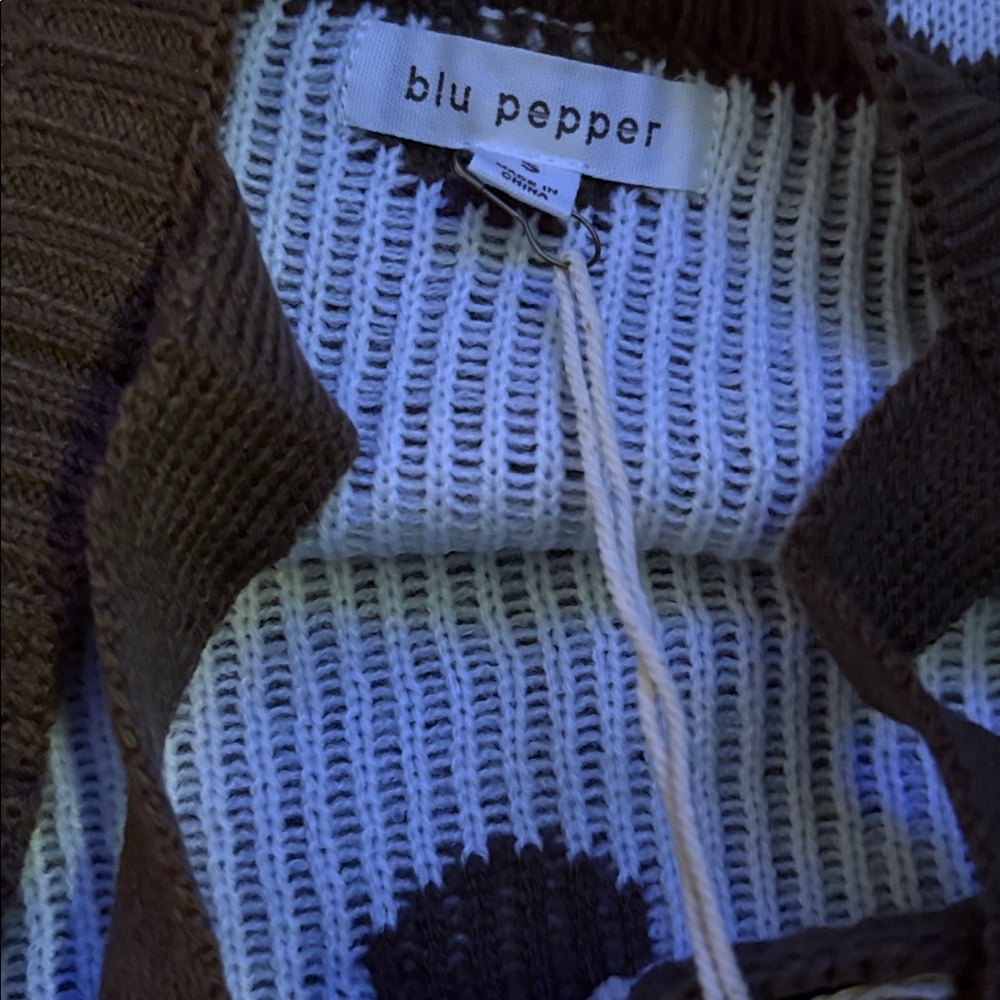 Blu Pepper Brown and White Polka Dot Knit Tank - Picture 6 of 6